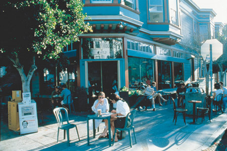 Café in Haight-Ashbury district San Francisco Convention & Visitor’s Bureau